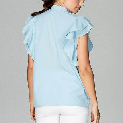 Timeless Loose-Fit Shirt with Frilled Sleeves & Decorative Buttons - MimiStylez