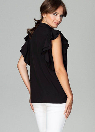 Timeless Loose-Fit Shirt with Frilled Sleeves & Decorative Buttons - MimiStylez