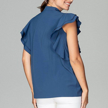 Timeless Loose-Fit Shirt with Frilled Sleeves & Decorative Buttons - MimiStylez