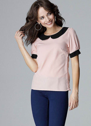 Elegant Blouse with Short Sleeves & Tailored Fit - MimiStylez
