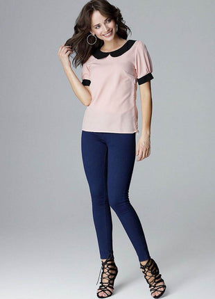 Elegant Blouse with Short Sleeves & Tailored Fit - MimiStylez