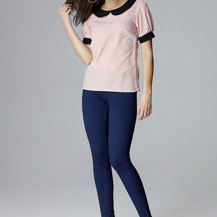 Elegant Blouse with Short Sleeves & Tailored Fit - MimiStylez