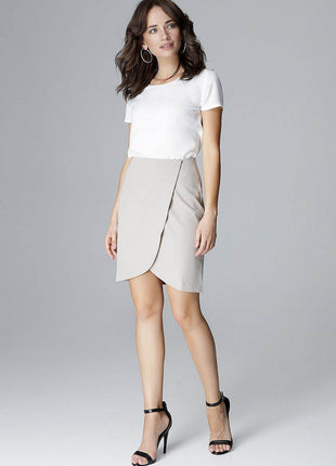 Elegant Mini Skirt with Envelope Front - MimiStylez
