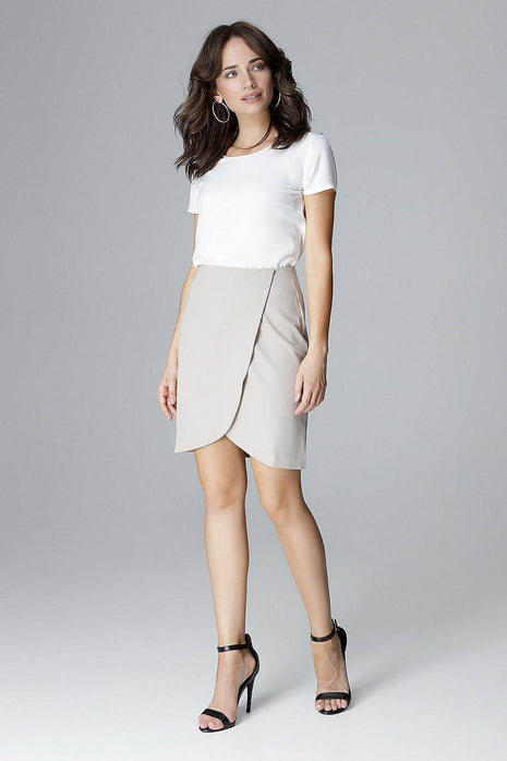 Elegant Mini Skirt with Envelope Front - MimiStylez