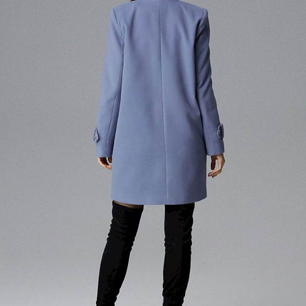 Loose-Fit Double-Breasted Coat with Kimono Sleeves & Decorative Buttons - MimiStylez