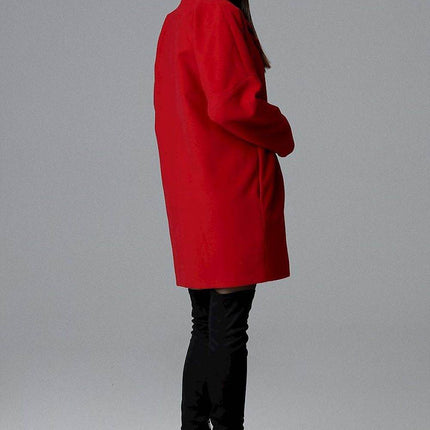 Loose-Fit Double-Breasted Coat with Kimono Sleeves & Decorative Buttons - MimiStylez