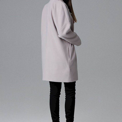 Loose-Fit Double-Breasted Coat with Kimono Sleeves & Decorative Buttons - MimiStylez