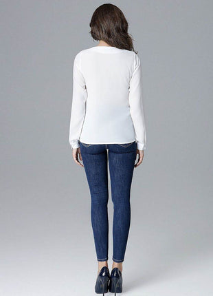 Long Sleeve Blouse with Statement Zipper Closure - MimiStylez