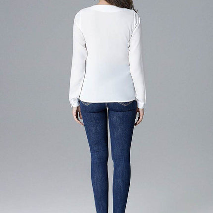 Long Sleeve Blouse with Statement Zipper Closure - MimiStylez