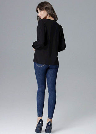 Long Sleeve Blouse with Statement Zipper Closure - MimiStylez