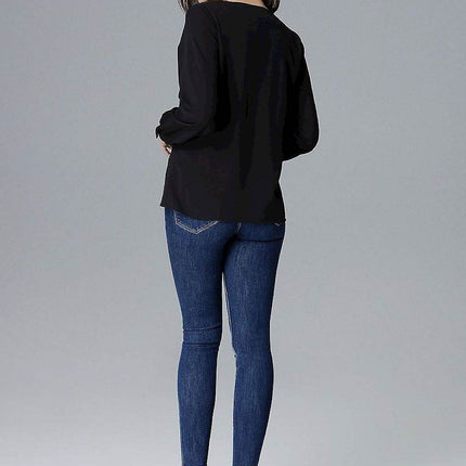 Long Sleeve Blouse with Statement Zipper Closure - MimiStylez