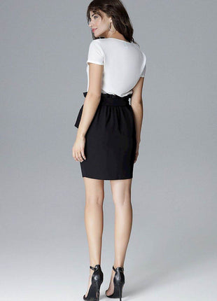 Pleated Waist Skirt with Tie Belt & Slide Pockets - MimiStylez