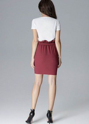 Pleated Waist Skirt with Tie Belt & Slide Pockets - MimiStylez