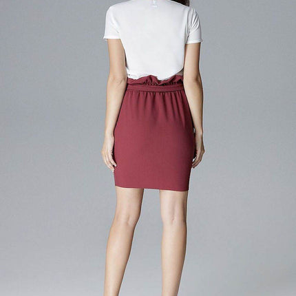 Pleated Waist Skirt with Tie Belt & Slide Pockets - MimiStylez