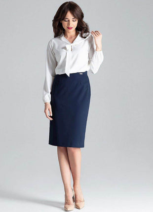Long Sleeve Blouse with Decorative Neck Tie - MimiStylez