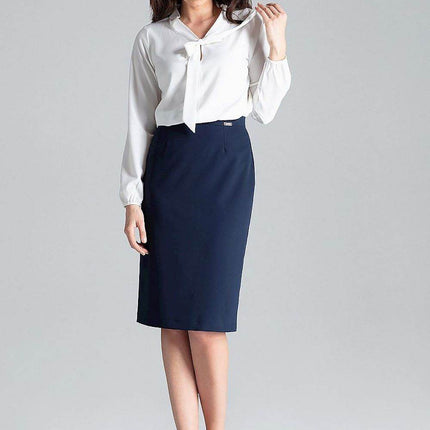 Long Sleeve Blouse with Decorative Neck Tie - MimiStylez
