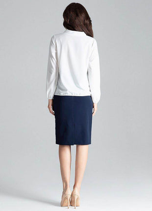 Long Sleeve Blouse with Decorative Neck Tie - MimiStylez