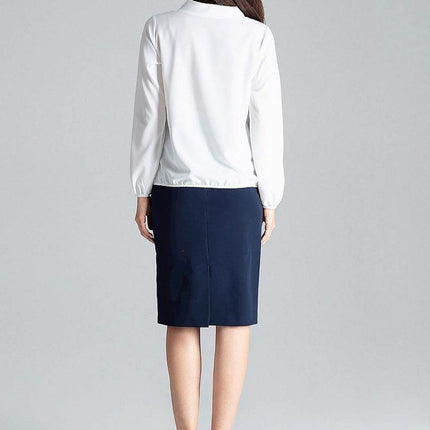 Long Sleeve Blouse with Decorative Neck Tie - MimiStylez