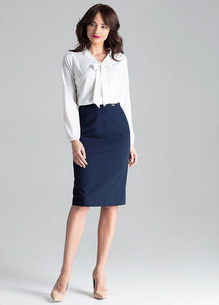 Long Sleeve Blouse with Decorative Neck Tie - MimiStylez