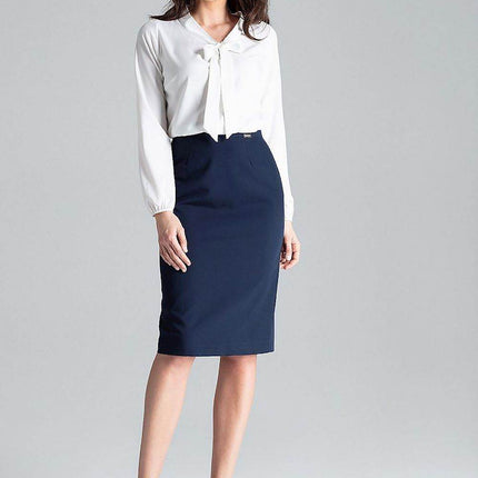 Long Sleeve Blouse with Decorative Neck Tie - MimiStylez
