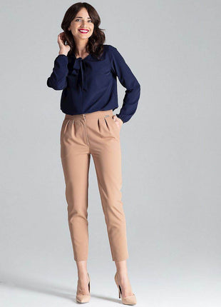 Long Sleeve Blouse with Decorative Neck Tie - MimiStylez