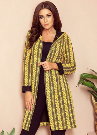 Long Jacquard Cardigan Jacket with Pockets - MimiStylez