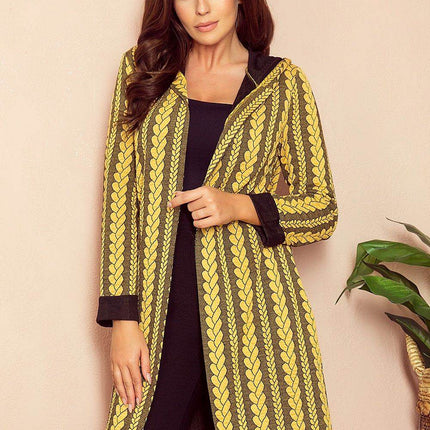 Long Jacquard Cardigan Jacket with Pockets - MimiStylez