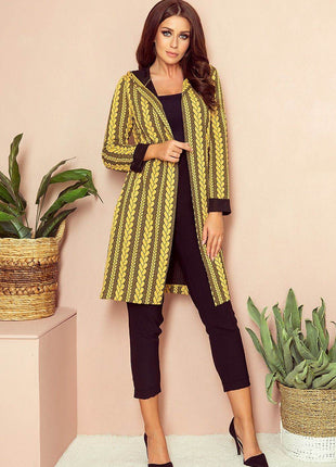 Long Jacquard Cardigan Jacket with Pockets - MimiStylez