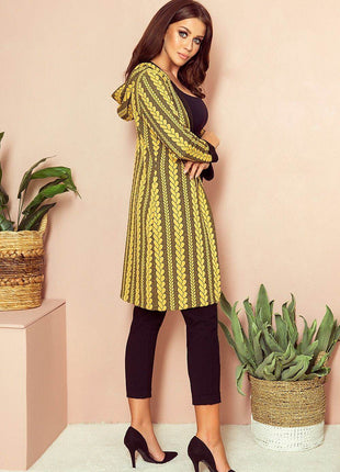 Long Jacquard Cardigan Jacket with Pockets - MimiStylez