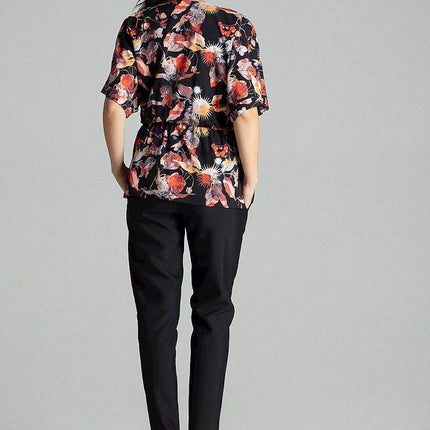 Loose-Fit Blouse with Short Kimono Sleeves & Envelope Neckline - MimiStylez