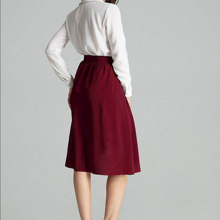 Sapphire Wrap-Front Midi Skirt with Pleated Waist & Buckle - MimiStylez