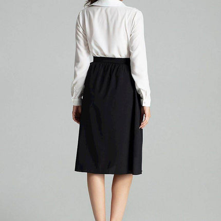 Sapphire Wrap-Front Midi Skirt with Pleated Waist & Buckle - MimiStylez