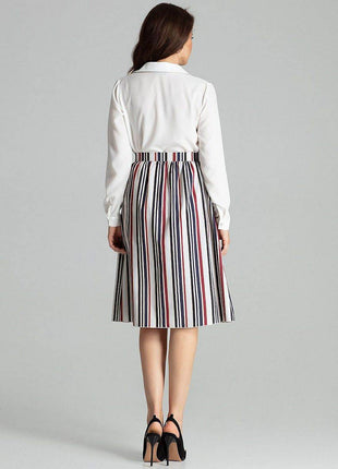 Sapphire Wrap-Front Midi Skirt with Pleated Waist & Buckle - MimiStylez