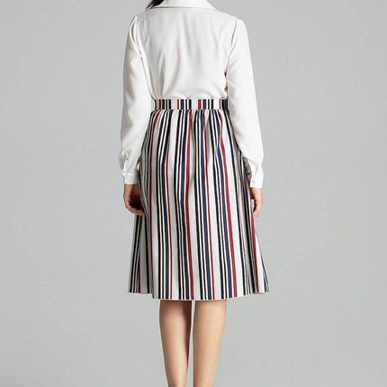 Sapphire Wrap-Front Midi Skirt with Pleated Waist & Buckle - MimiStylez