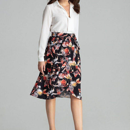 Sapphire Wrap-Front Midi Skirt with Pleated Waist & Buckle - MimiStylez