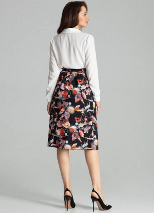 Sapphire Wrap-Front Midi Skirt with Pleated Waist & Buckle - MimiStylez