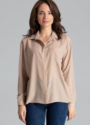 Simple Long Sleeve Shirt with Button Fastening and Chest Pocket - MimiStylez