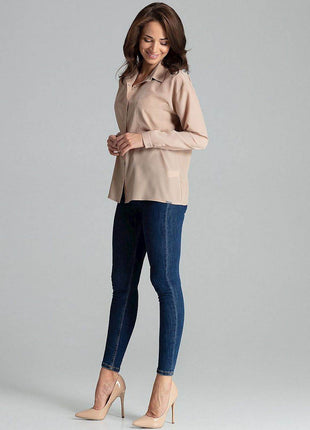 Simple Long Sleeve Shirt with Button Fastening and Chest Pocket - MimiStylez