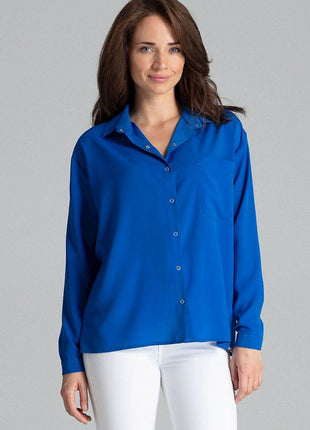 Simple Long Sleeve Shirt with Button Fastening and Chest Pocket - MimiStylez