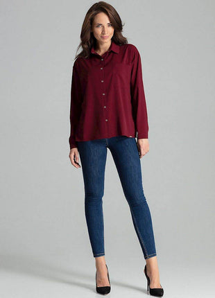 Simple Long Sleeve Shirt with Button Fastening and Chest Pocket - MimiStylez