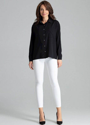 Simple Long Sleeve Shirt with Button Fastening and Chest Pocket - MimiStylez