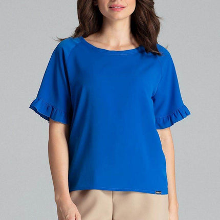 Elegant Blouse – Raglan Sleeves & Half-Round Neckline - MimiStylez