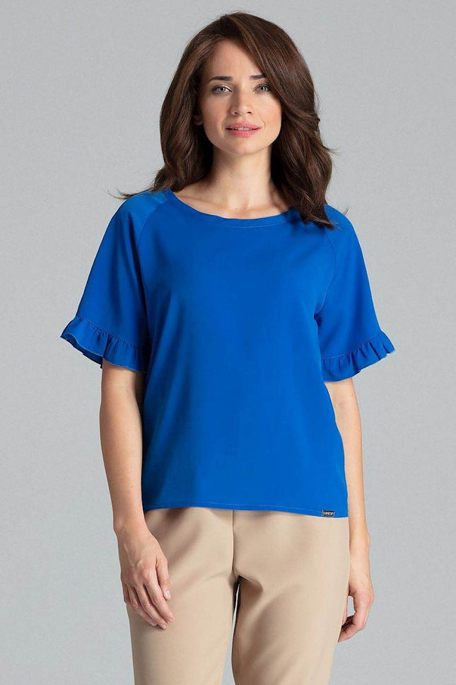 Elegant Blouse – Raglan Sleeves & Half-Round Neckline - MimiStylez