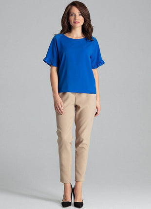 Elegant Blouse – Raglan Sleeves & Half-Round Neckline - MimiStylez