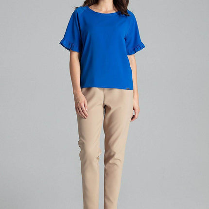 Elegant Blouse – Raglan Sleeves & Half-Round Neckline - MimiStylez