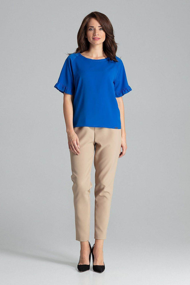 Elegant Blouse – Raglan Sleeves & Half-Round Neckline - MimiStylez