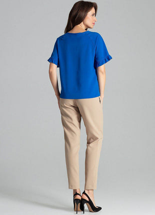 Elegant Blouse – Raglan Sleeves & Half-Round Neckline - MimiStylez