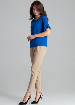 Elegant Blouse – Raglan Sleeves & Half-Round Neckline - MimiStylez