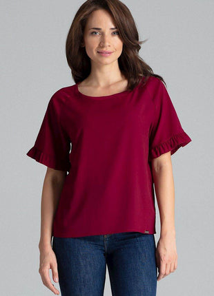 Elegant Blouse – Raglan Sleeves & Half-Round Neckline - MimiStylez