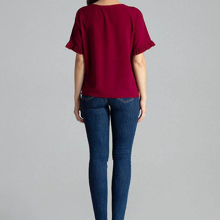 Elegant Blouse – Raglan Sleeves & Half-Round Neckline - MimiStylez